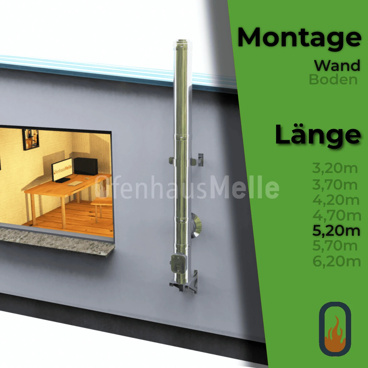 Edelstahlschornstein Bausatz Doppelwandig Der GÜNSTIGE 5,20 M 3 Edelstahlschornstein Bausatz Doppelwandig Der GÜNSTIGE 5,20 M