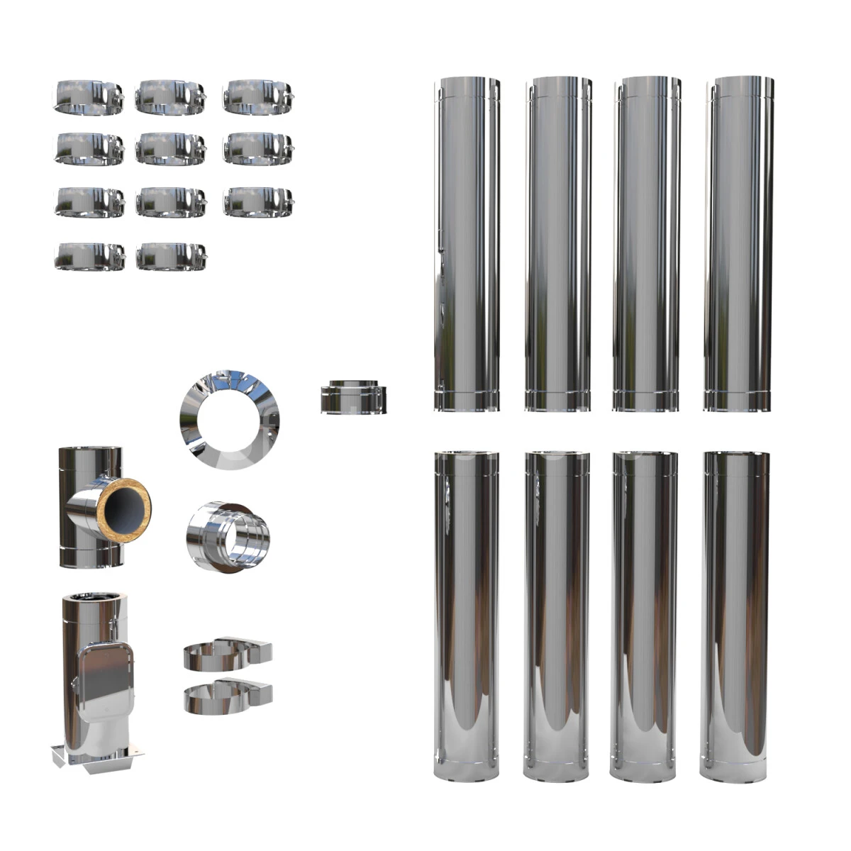 Edelstahlschornstein Bausatz Doppelwandig Der GÜNSTIGE 9,20 M 4 Edelstahlschornstein Bausatz Doppelwandig Der GÜNSTIGE 9,20 M – Bild 2