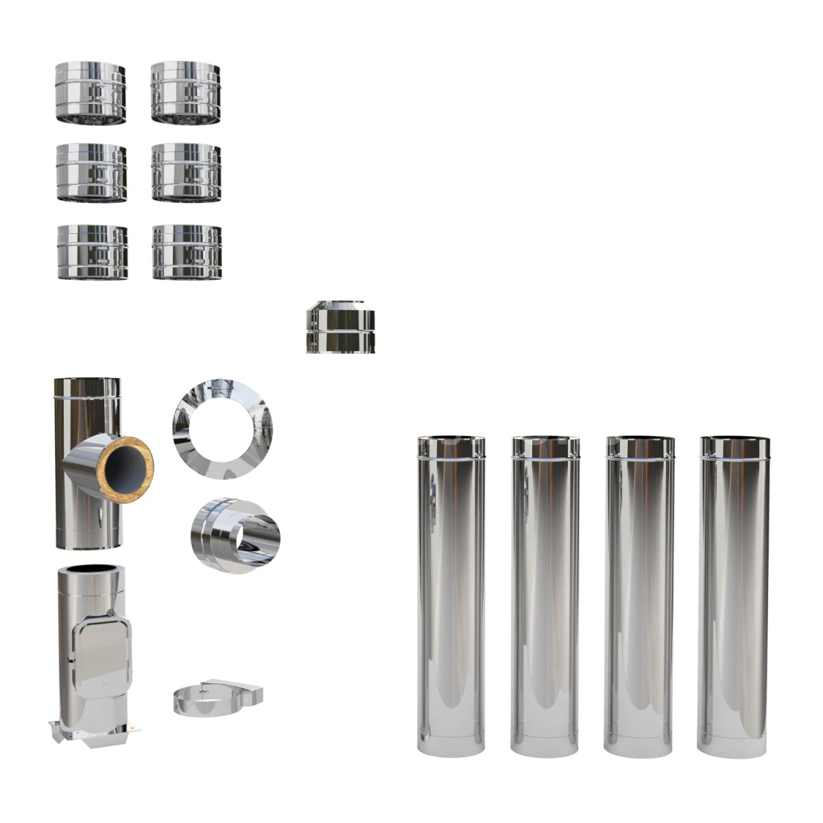 Edelstahlschornstein Bausatz Doppelwandig Der PROFI 5,30 M 4 Edelstahlschornstein Bausatz Doppelwandig Der PROFI 5,30 M – Bild 2