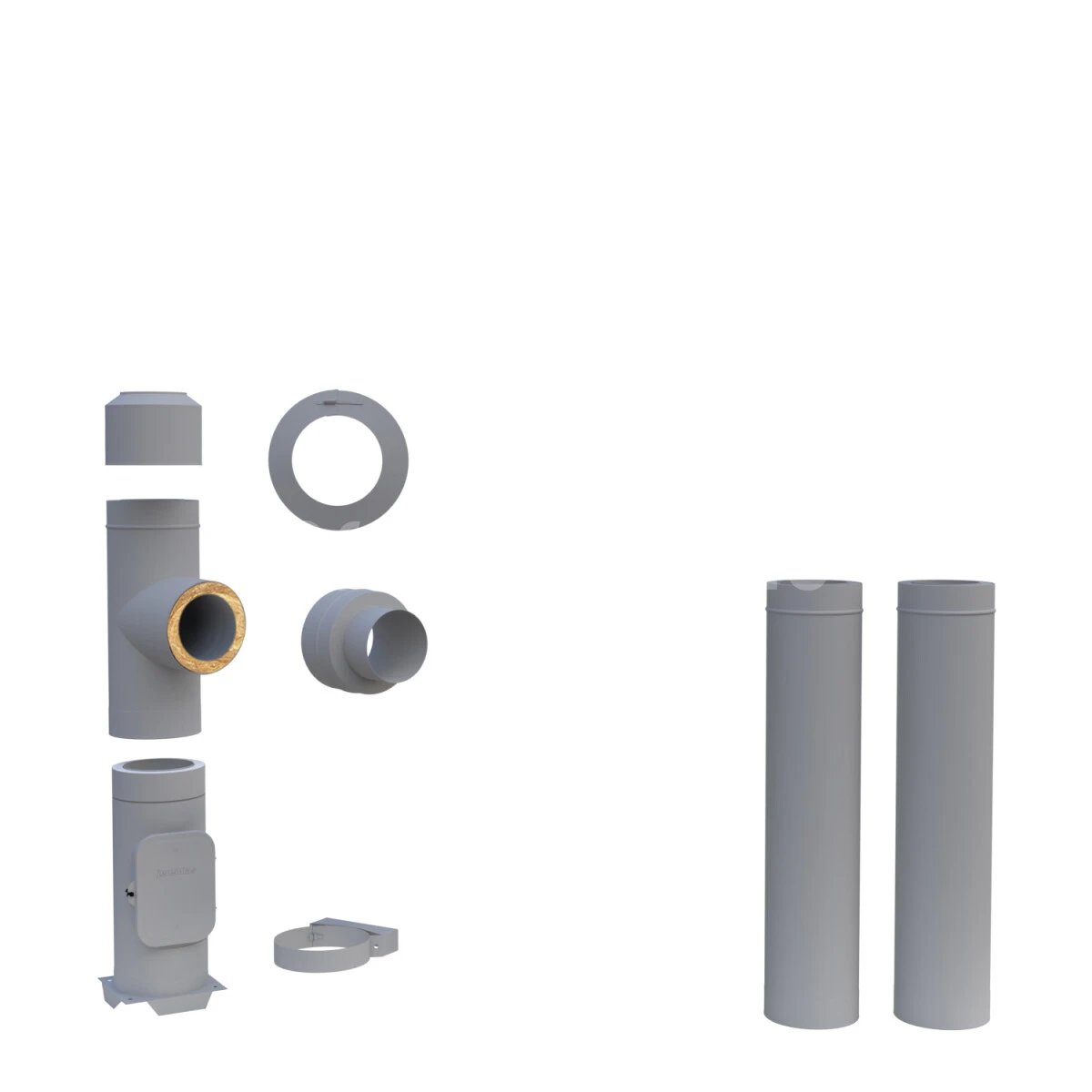 Edelstahlschornstein Bausatz Doppelwandig DESIGN 3,30 M 4 Edelstahlschornstein Bausatz Doppelwandig DESIGN 3,30 M – Bild 2