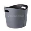 Holzkorb Imitiertes Leder Grau, H:310 Ø390mm -Heizgeräte Verkauf holzkorb imitiertes leder grau h 310 390mm