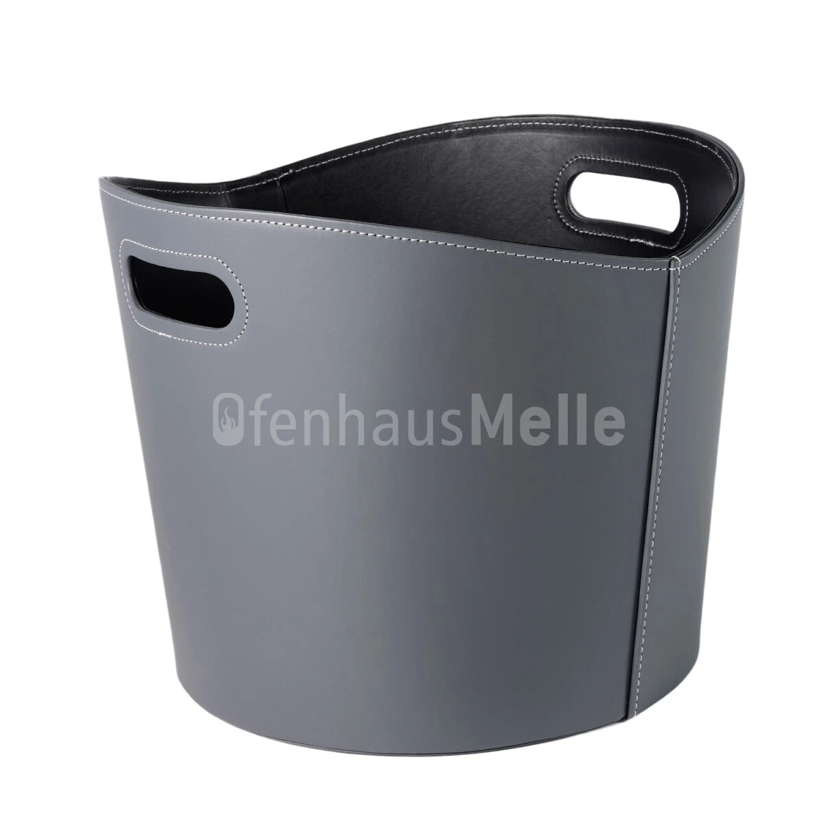 Holzkorb Imitiertes Leder Grau, H:310 Ø390mm 3 Holzkorb Imitiertes Leder Grau, H:310 Ø390mm