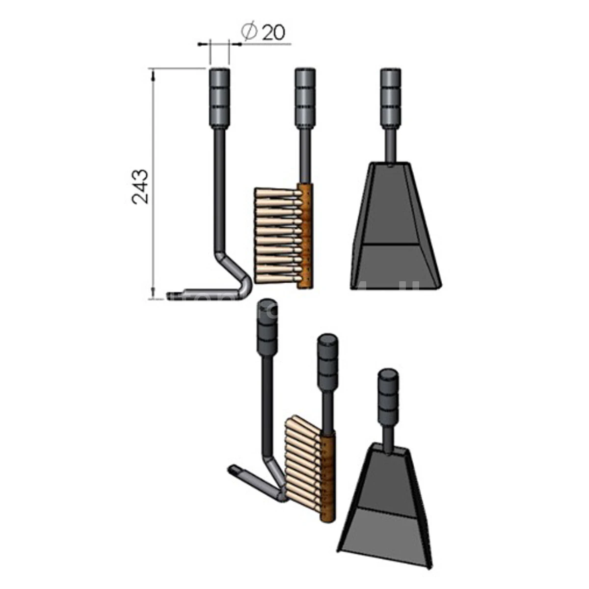 Kaminbesteck Für Holzfachtür/Holzfachtür 360° (nicht Bazic) 3 Kaminbesteck Für Holzfachtür/Holzfachtür 360° (nicht Bazic)
