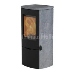 Kaminofen Lotus Mondo 30 Schwarz Steinverkleidung
