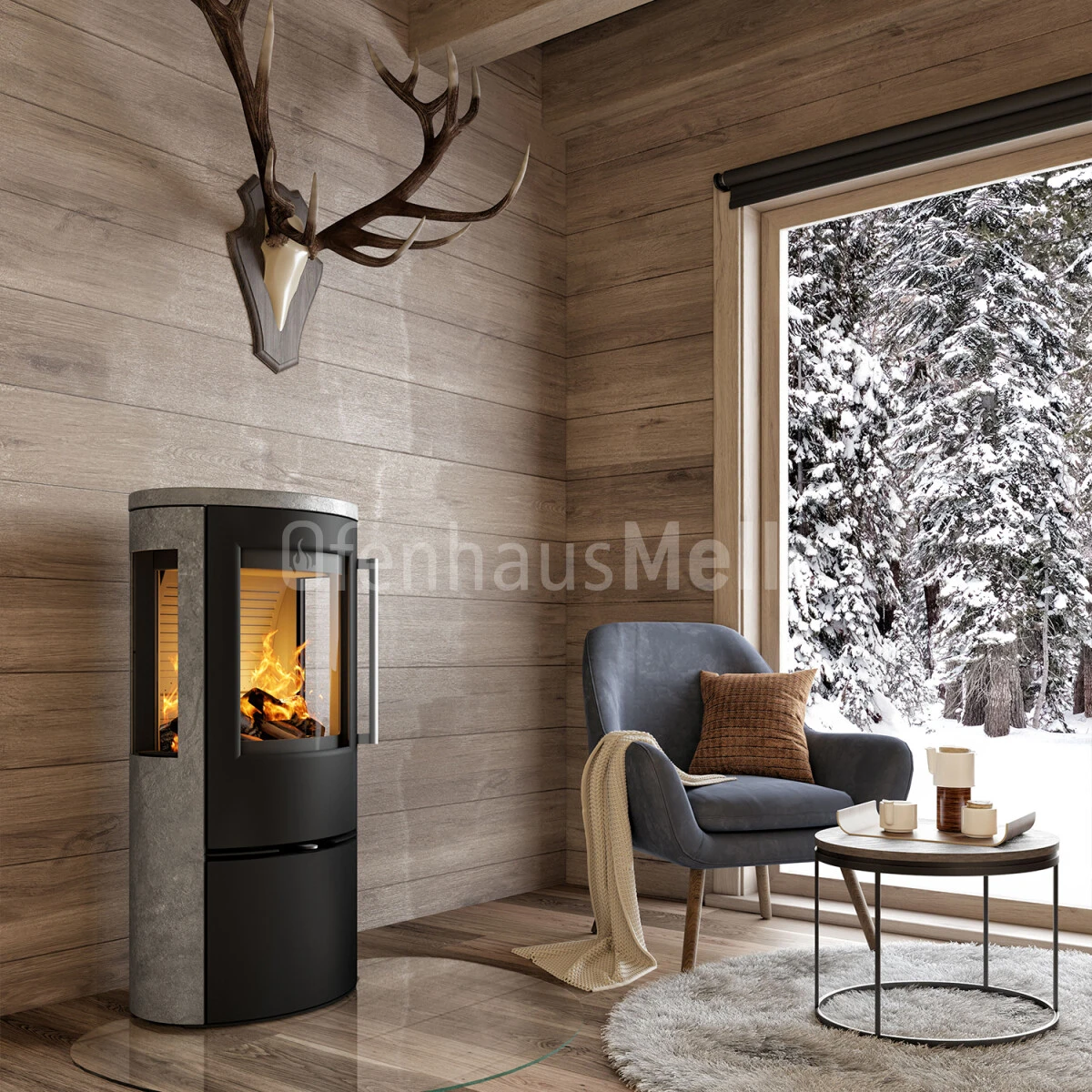 Kaminofen TermaTech TT23 RGS Speckstein Schwarz 4 Kaminofen TermaTech TT23 RGS Speckstein Schwarz – Bild 2