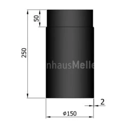 Ofenrohr Rauchrohr 250 Mm Lang 150 Mm
