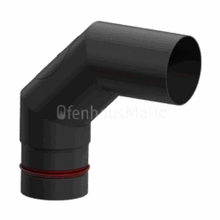 Pelletrohr SlimLine Bogen/Winkel 90° Mit Tür Schwarz