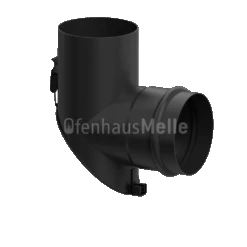 Pelletrohr SlimLine T-Stück F/F Mit 45° Tür Schwarz