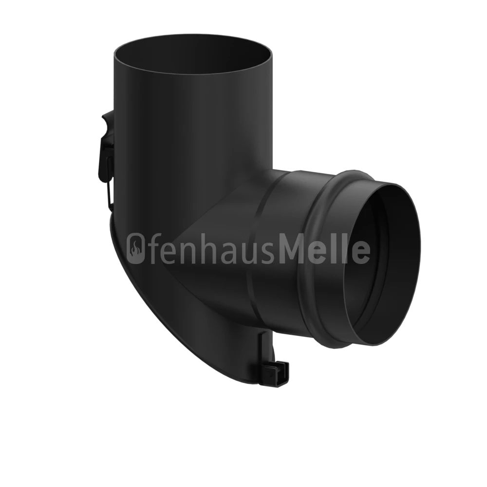 Pelletrohr SlimLine T-Stück F/F Mit 45° Tür Schwarz 3 Pelletrohr SlimLine T-Stück F/F Mit 45° Tür Schwarz