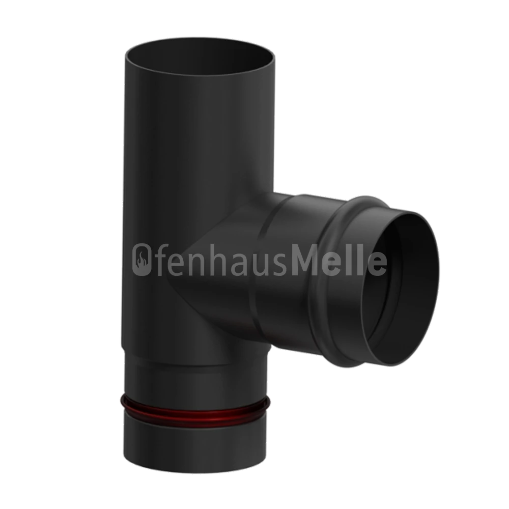 Pelletrohr SlimLine T-Stück F/F Ohne Kondensatschale Schwarz 3 Pelletrohr SlimLine T-Stück F/F Ohne Kondensatschale Schwarz