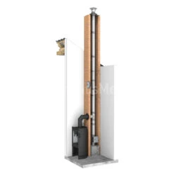 Schornsteinsanierung Edelstahl Bausatz Einwandig 0,6mm Ø115-200mm, 5m