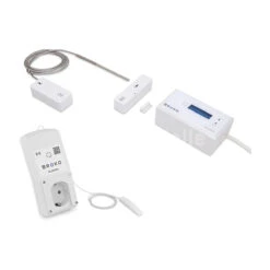 Spar-Set Broko Differenzdrucksensor BL220FTDDa, Druckwächter Aufputz, Temperaturfühler, Fensterkontakt, Funk-Steckdose+Ant