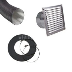 Zuluftsystem Set Ext. Verbrennungsluft Ø 100mm, Schwarz