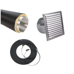 Zuluftsystem Set Ext. Verbrennungsluft Ø 80mm Isoliert Schwarz