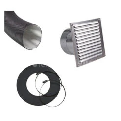 Zuluftsystem Set Ext. Verbrennungsluft Ø 80mm, Schwarz