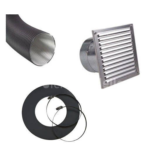 Zuluftsystem Set Ext. Verbrennungsluft Ø 80mm, Schwarz 3 Zuluftsystem Set Ext. Verbrennungsluft Ø 80mm, Schwarz