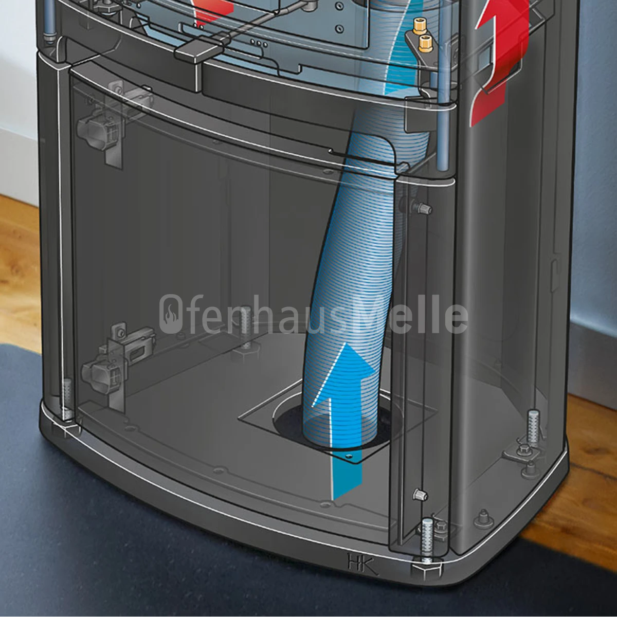 Zuluftsystem Set Externe Verbrennungsluft Zu Contura (Drehteller) 4 Zuluftsystem Set Externe Verbrennungsluft Zu Contura (Drehteller) – Bild 2